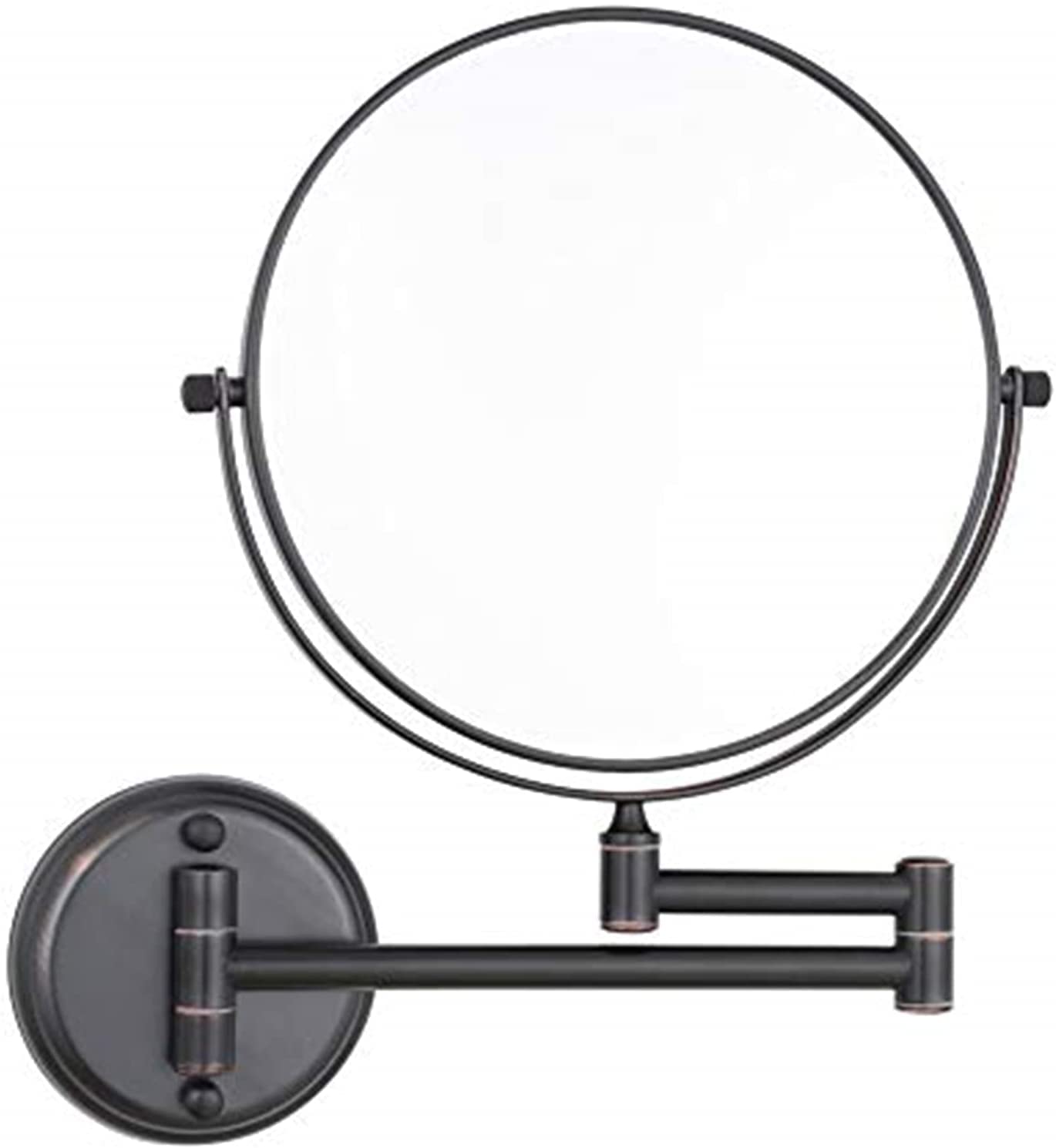 Miroir de maquillage mural pliables et extensibles de 8 pouces noir mat