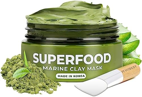 PLANTIFIQUE Korean Skincare Clay Mask – Hydrating Mud Mask with Avocado & Superfoods, Dermatologist-Tested for Face & Body – Vegan, 3.4 Oz/100ml