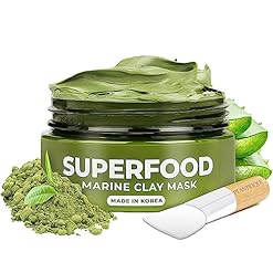 PLANTIFIQUE Koreanische Gesichtsmaske mit Avocado, Fango & Superfoods 100g – Tonerde Maske Körper und Gesicht Anti Pickel Poren Mitesserentferner – Korean Clay Face & Body Mask