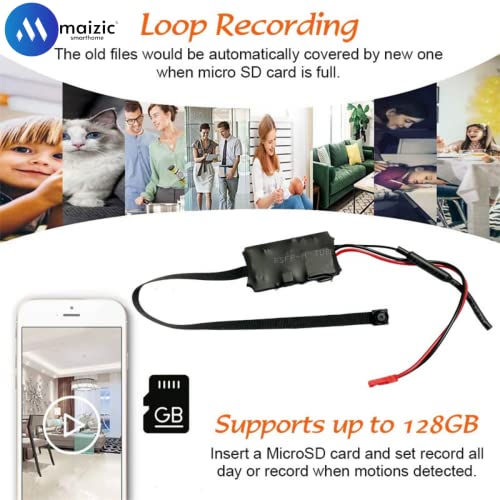 Image of Maizic Smarthome Smart WiFi Shirt Button /Pinhole Security Camera Full HD 1920X1080P Live View Motion Detection Audio Recording SD Card Support