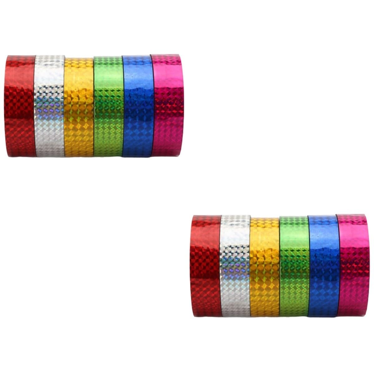 Housoutil 12 rouleaux Ruban Adhésif Décoratif Holographique Ruban Photo DIY pour Cadeau et Décoration