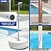 Pool Volleyball Net Set with LED Lights, Solar Powered Volleyball Net with Adjustable 15ft-32ft Length for Inground Pools, Portable Water Volleyball Game Toy with 2 Balls & Pump for Pool Entertainment