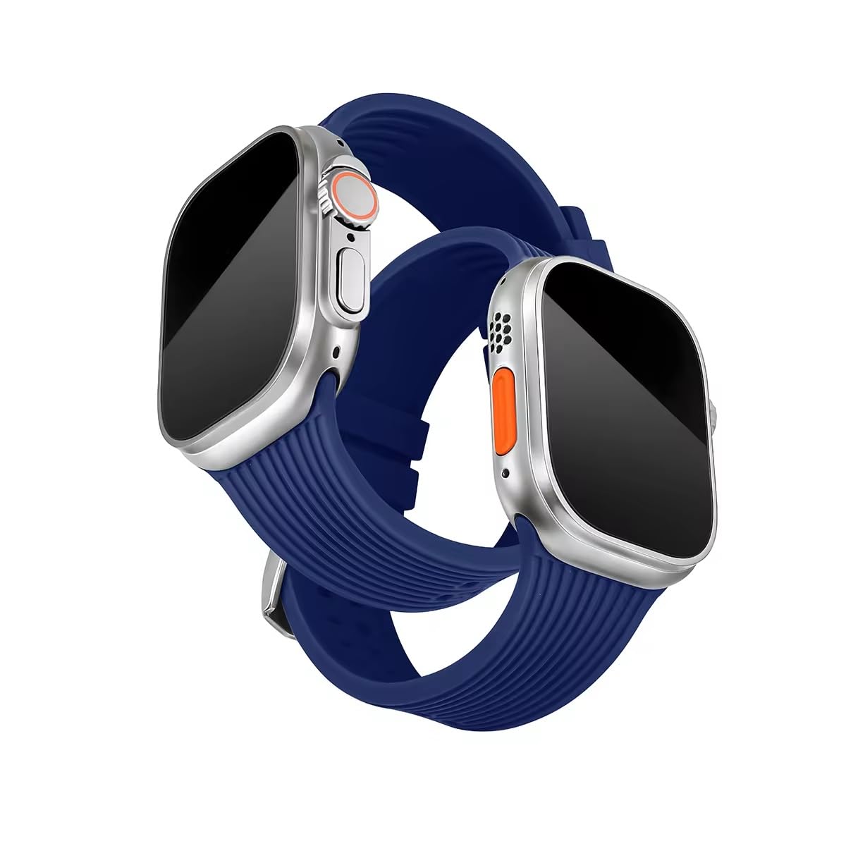 Printme Sports Silicone Band Compatible with Apple Watch 49 mm, 45 mm, 44 mm, 42 mm, Dual Lock Pin, Adjustable Strap for iWatch Series Ultra, Ultra 2, SE, SE 2, Series 3,4,5,6,7,8 (Blue) (B0D381WM6V) Amazon Price History, Amazon Price Tracker