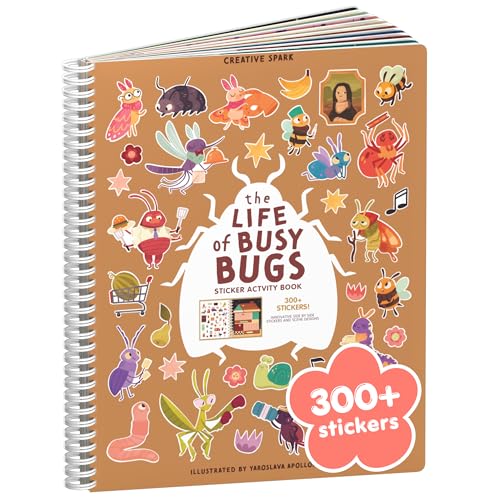 Image of The Life of Busy Bugs 300+ Sticker Book for Girls by Cupkin Toddler Road Trip Activity Coloring + Sticker Book, Road Trip Essentials, 8 Coloring Pages + Scenes for Ages 2–8 Years