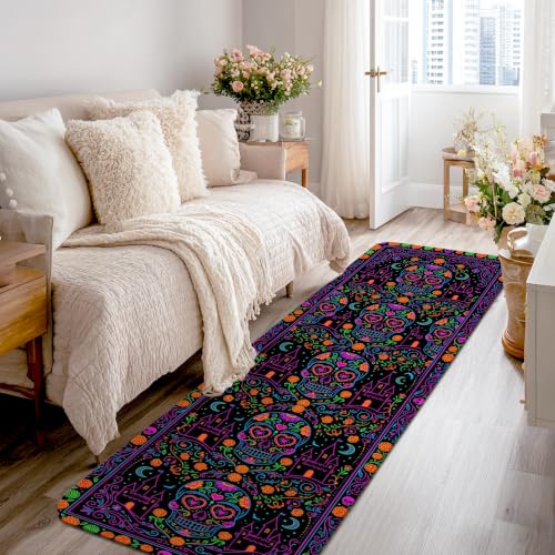 Alfombra de pasillo floral con estética de cachemira para el hogar 2