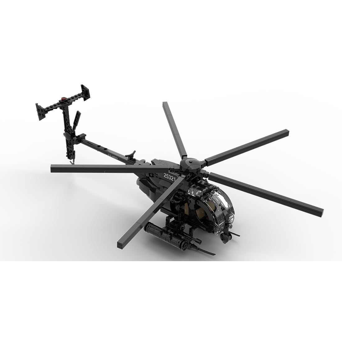 Set di mattoncini da costruzione per elicottero, modello MH-6 Little Bird, modellino di elicottero dell'esercito militare, giocattolo per gli appassionati militari e adulti, 595 pezzi