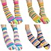 Five Toe Socks Women Cotton Socks with Toes Toe Separator Rainbow Socks Pack Of 4