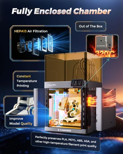 Image of FLASHFORGE Creator 5 Pro Multi-Color 3D Printer,4-Toolheads,Fully Enclosed
