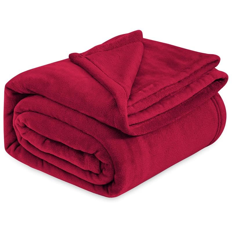 Image of Cloth Fusion Nimbus 280 GSM Fleece Blanket, Maroon, Single 58x86 inches | Double-Brushed Both Sides, Anti-Pilling Weave, Colour-Lock Dye, Reinforced Stitching, Machine Washable