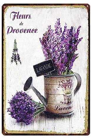 Plaque Vintage en métal pour décoration Murale de Jardin, Fleurs de Provence Lavande, Maison, Bar, Cuisine, Jardin, 30,5 x 20,3 cm