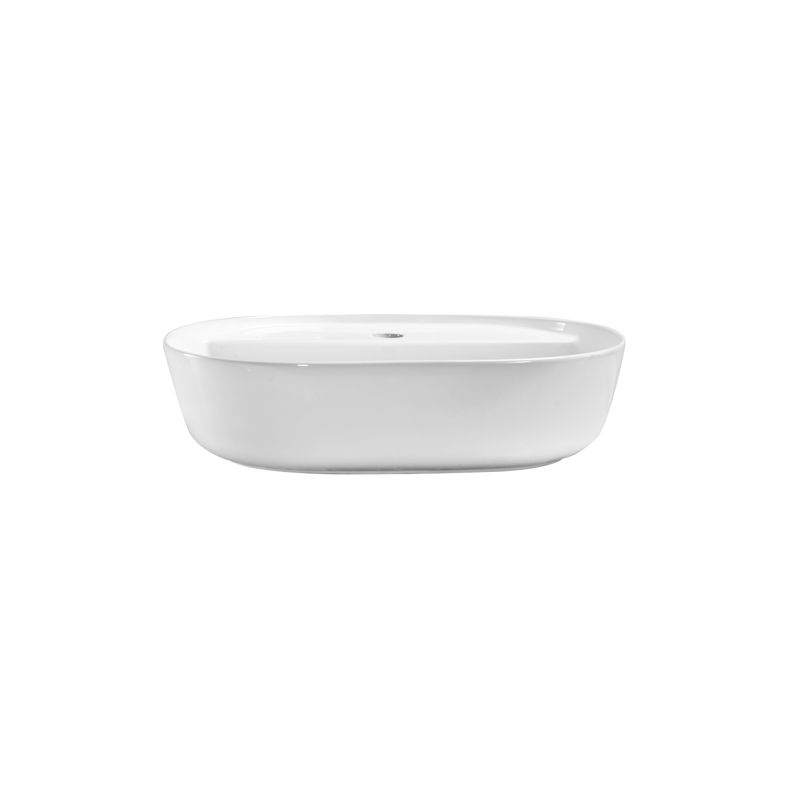 Waschbecken Oval Keramik - 50 x 40 x 13 cm - Weiß Aufsatzwaschbecken für das Badezimmer und Gäste-WC - Waschschale - Aufsatzbecken - Handwaschbecken -Design