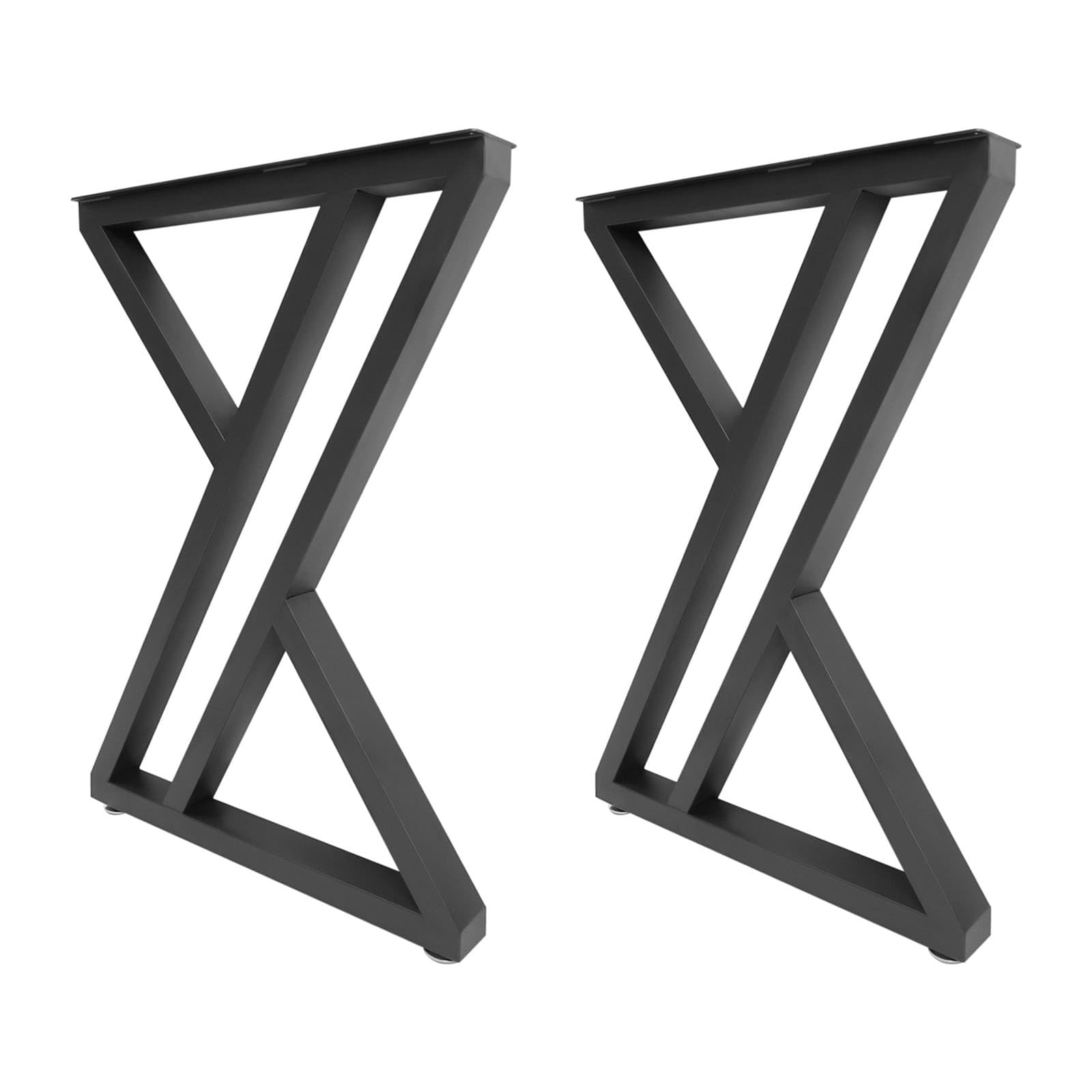 Set di 2 gambe da tavolo in metallo, forma a X stabile, capacità di carico 300 kg, stile industriale, altezza 70 x larghezza 50 cm, per soggiorno, ufficio, hotel, bar