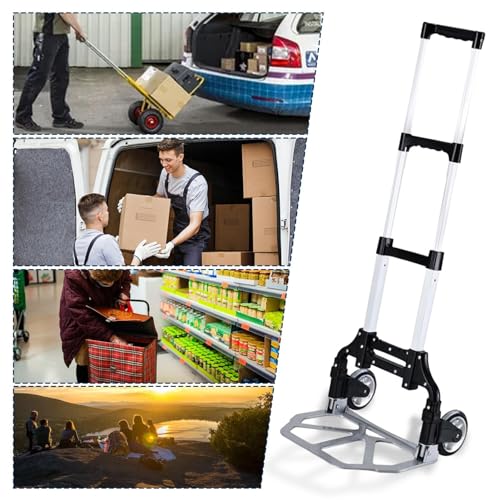 Carretilla de mano plegable con ruedas de goma miniatura 4
