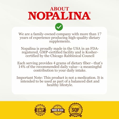 Image of Nopalina Fiber Formula | 120 Capsules | Flax Seed, Psyllium, Oat and Wheat Bran, Omega 3, 6 & 9 | Gut Health & Regularity | The Original