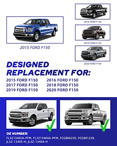 Autoone Led Tail Light Assembly Black Housing Smoked Lens Rear Lamps Replacement For 2015 2016 2017 2018 2019 2020 Ford F150 F-150, Driver & Passenger Side #TOP3