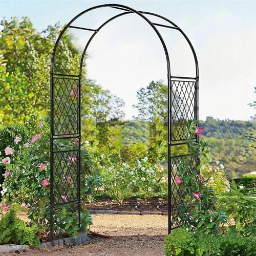 Metal Garden Arbor, 86.6' x 59' Garden Arch Trellis, for Wedding Arch...