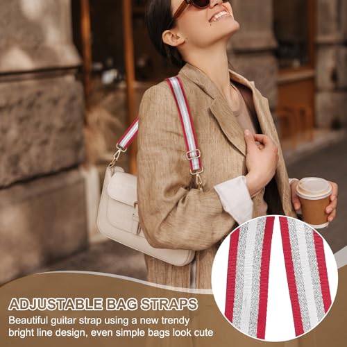 Image of PATIKIL Purse Strap, Wide Shoulder Strap Adjustable Crossbody Bag Straps Universal Replacement Shoulder Bag Belt for Women's Handbags Canvas Guitar Bag Backpack, Red