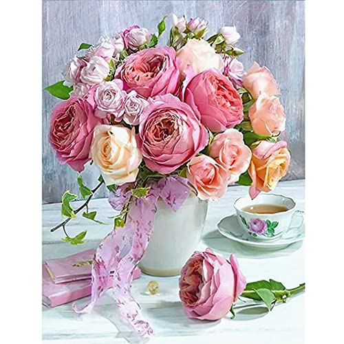 EDATOFLY, 5D DIY Diamond Painting, DIY 5D Diamante Pintura, Pintura de Diamante 5D, Pintura Diamantes 5D Kit Completo para Decoración de la Pared del Hogar (Flores) Cover