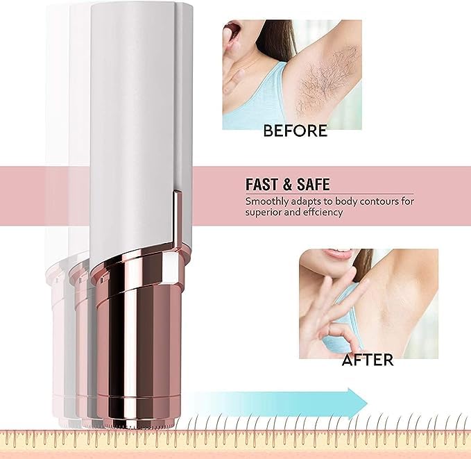 Skincare Facial Hair Removal Machine for Women - Chin, Cheek, Eyebrow, Upper Lip Hair Remover for Women - Lipstick Shaped (White) 5 51m4yyFZeLL