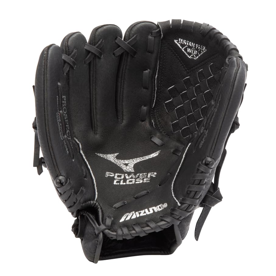 Mizuno Prospect PowerClose Youth Baseball Glove Series I V-Flex Notch I Parashock Palm Pad I Buttersoft Palm Liner