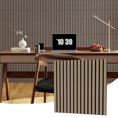 6-Pack 3D Wood Acoustic Wall Panels, 23.6x23.6 Inch, Sound Absorbing Tiles for Noise Reduction - Decorative Wall Covering for Home Theater, Studio, Office, Bedroom & Living Room Decor (23.2 Sq