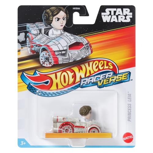 Vehículo Die-Cast Hot Wheels RacerVerse con Princesa Leia 1:64 miniatura 5