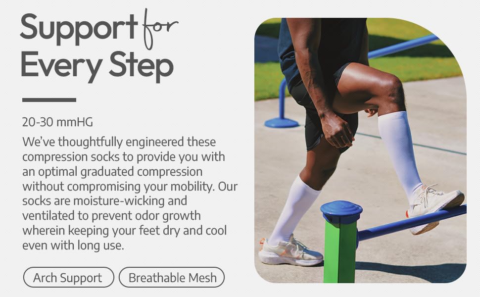 compression socks for men and women 20-30 mmhg graduated compression for flight travel sports pregnancy running