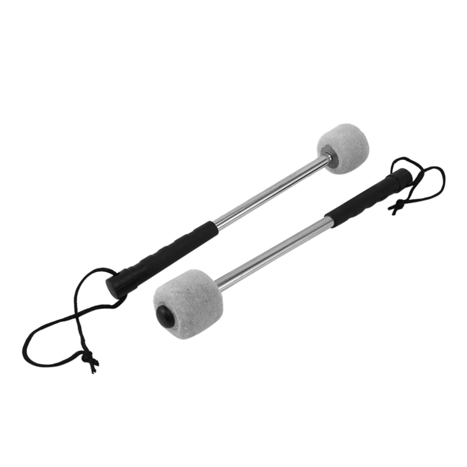 2 stuks basdrum hamer vilten kop percussie mallets pauken stokken met roestvrijstalen handvat, wit 2 stuks basdrum hamer vilten kop percussie mallets pauken stokken met roestvrijstalen handvat, wit