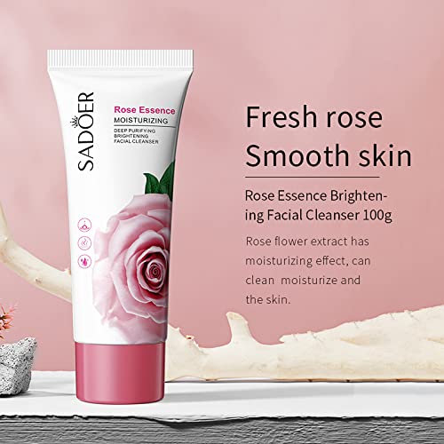 XC XICN SADOER Facial Cleanser,Soft,Clean,Deoil,Moisten the skin (Rose)
