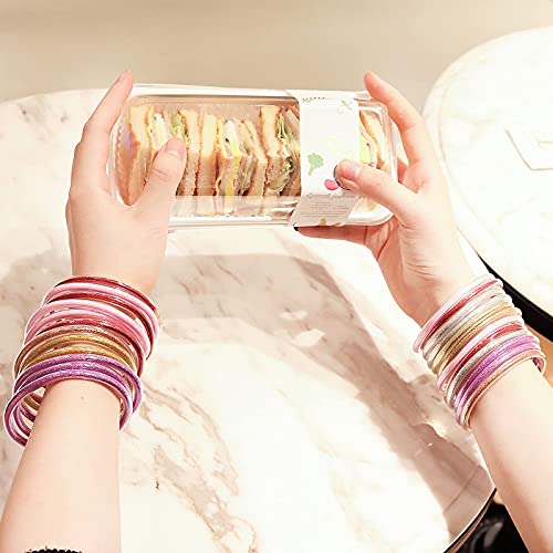 Ybmycm Glitter Jelly Bangles Bracelets Set For Women Glitter Filled Jelly Silicone Bracelets For Girls #TOP3