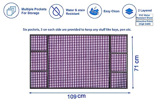 Image of Stylista Refridgerator top Cover Suitable for Samsung RR23C2F249U /HL, 215 Liter Fridge, Dimension (WXD) 71x109 CM, Pin Check Pattern Voilet