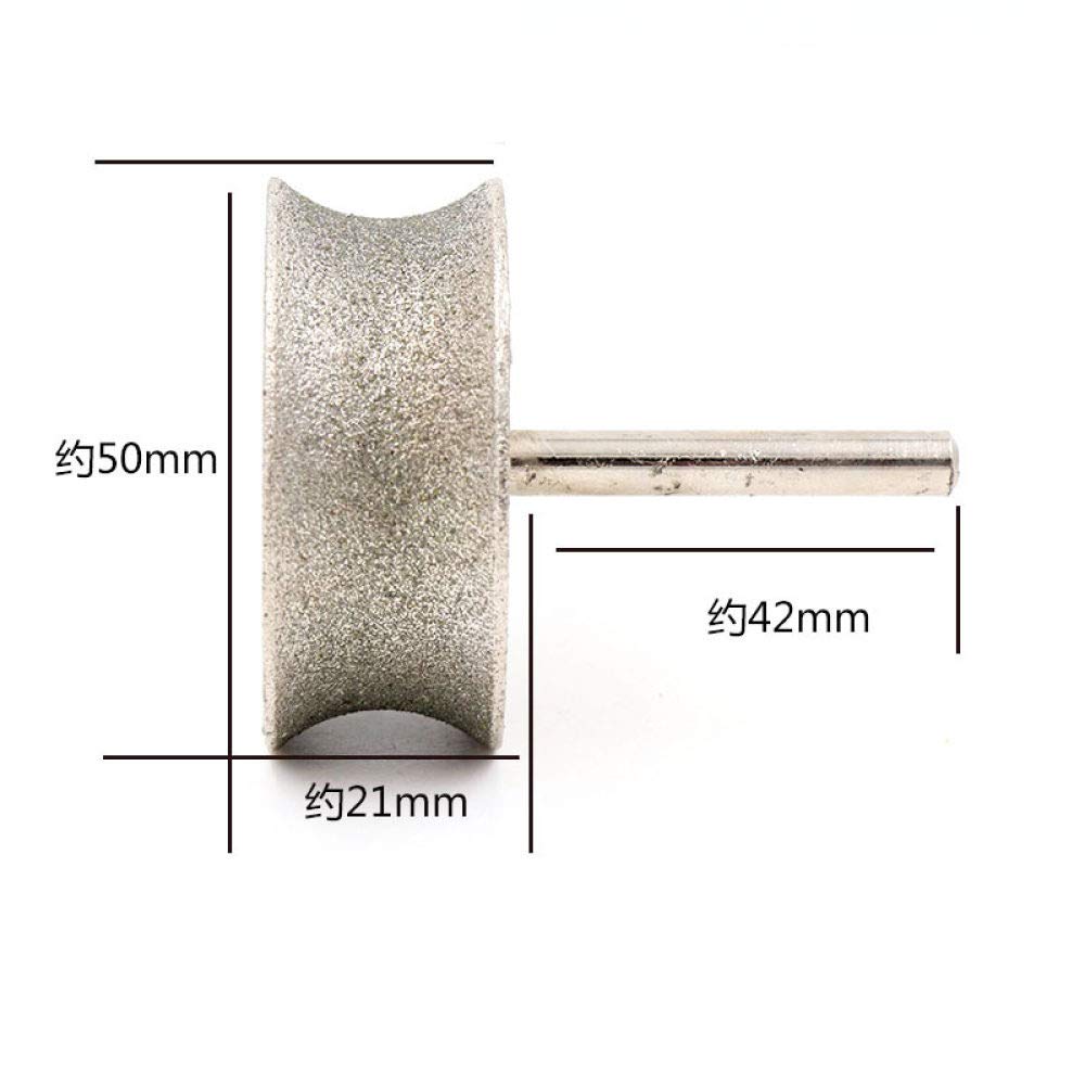 6mm Gambo Diamante concavo lucidatura rettifica Testa abrasiva utensile Anello Giada Braccialetto lucidatura rettifica speleologia Ruota Giada Intaglio(30x15 Rough Grit)