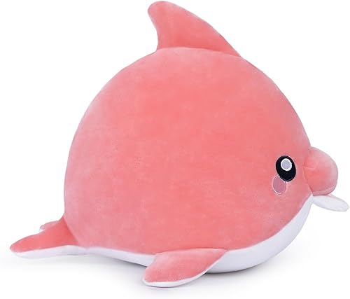 MIAOHAHA Lindo juguete de peluche de delfín de 11.8 pulgadas, muñeco de peluche de delfín para niños, almohada para abrazar, lindos peluches (azul