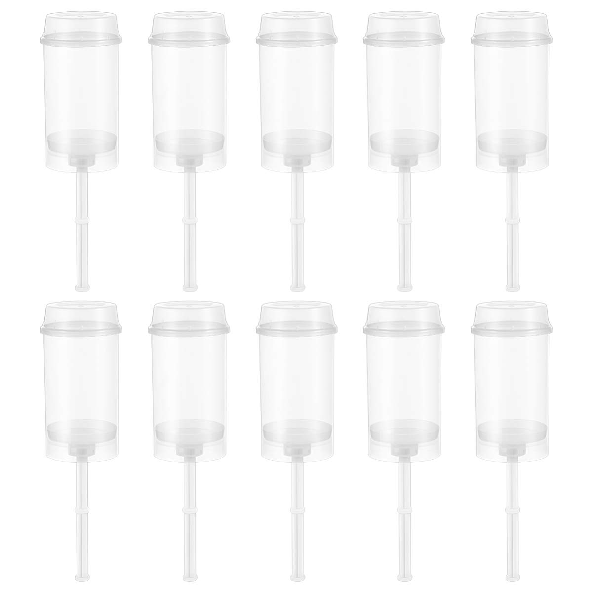 Sponsored Ad – 10pcs Cake Pusher Clear Popsicle Molds, Clear Cake Push Pop Containers with Lids Reusable Round Desserts Shooter for Ice Cream, Cylinder Shaped Push Holders Molds for DIY Cup
