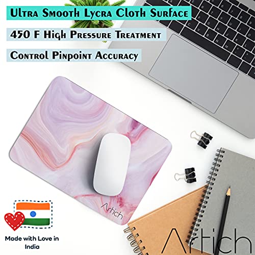 Image of Artich Designer Gaming Mouse Pad for Office Laptop /Computer with Super Soft Non-Slip Rubber Base and Lycra Cloth Surface for Silky Touch Rectangle (Holy Smoke of Time Marble)