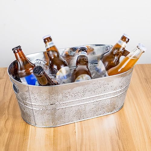 Tina galvanizada para bebidas de 15 litros, el enfriador grande para tus fiestas 5