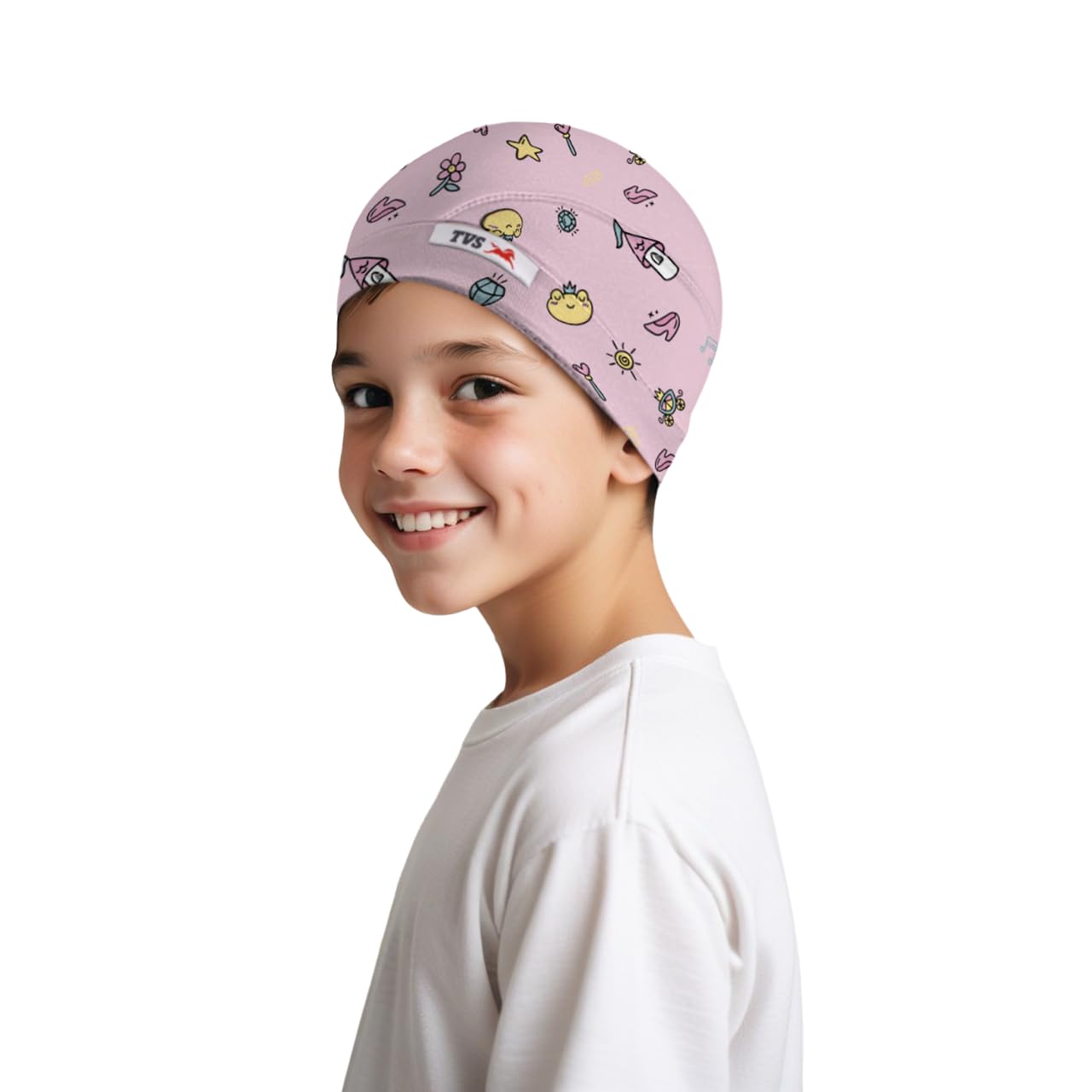 TVS Racing Kid's AOP Skull Cap - 100% Cotton, Moisture Wicking, Stretchable, Universal Size Skull Cap-image-36