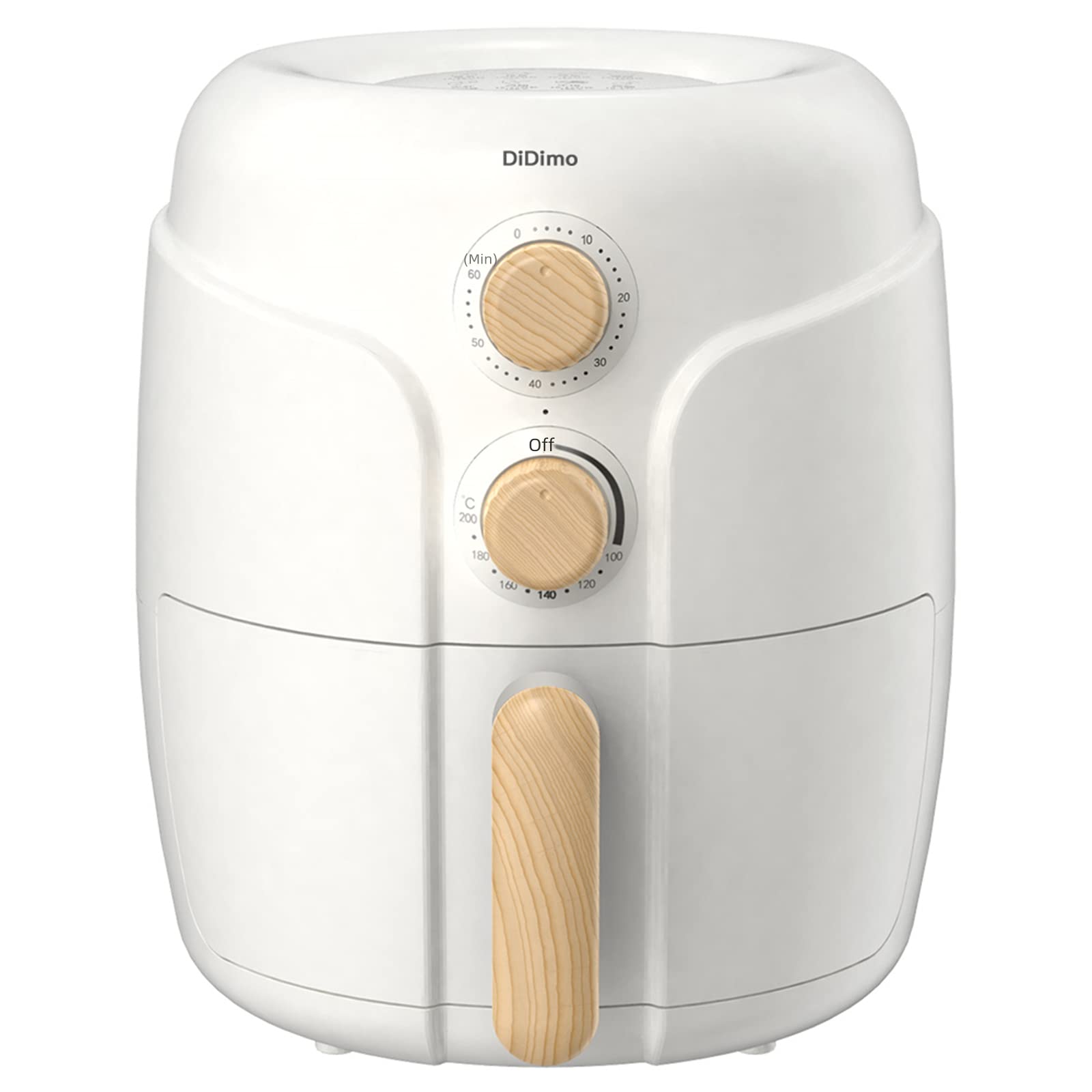 DiDimo Air Fryer White Air Convection Non-Stick Pan Multi-cooker Flat Basket Small Space Personal Pr