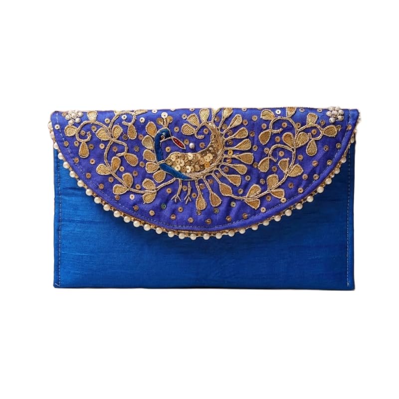 Handwork peacock clutch size-5.5×9.5 InchPotali Bag for Wedding Party & Festive Use | Bridal Return Gift Potli Handbag-A_22-image-14