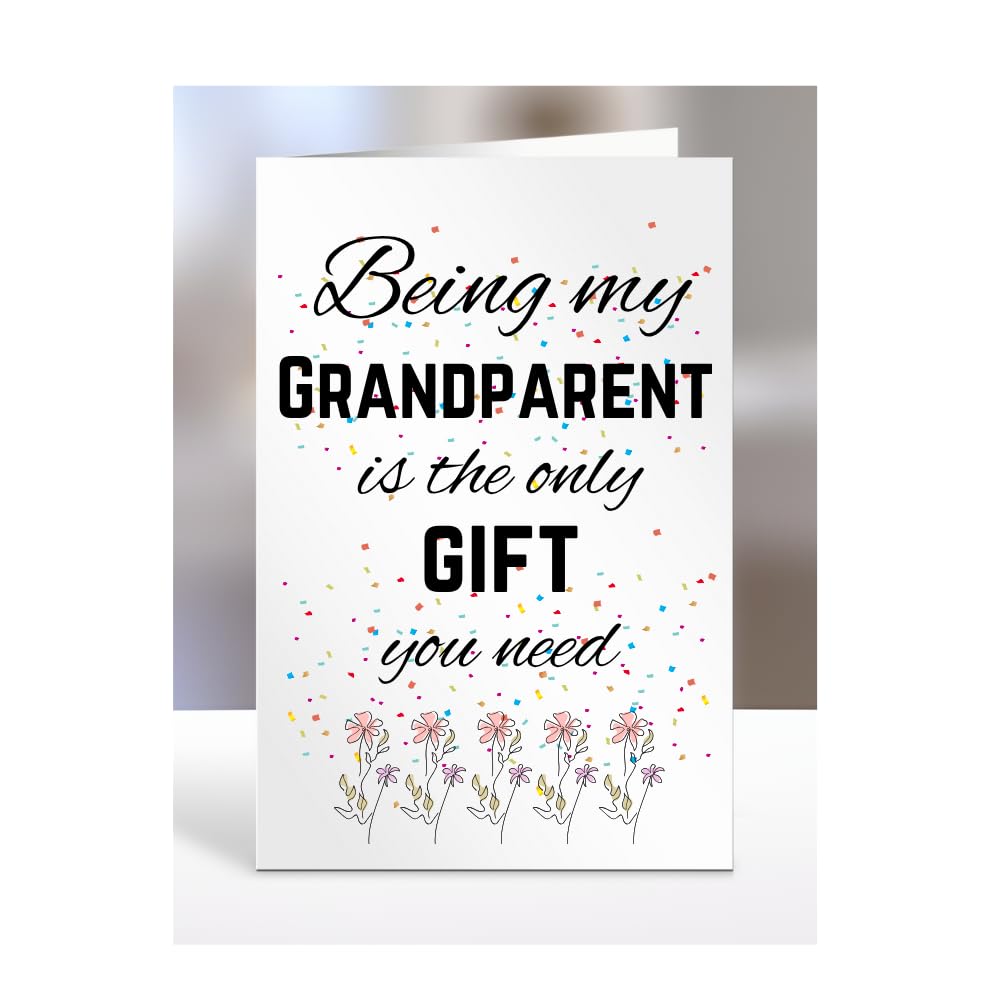 Being my Grandparent is The only Gift You Need Card, Funny, Joke, Silly, Happy Birthday Gift, Presents for Christmas, for Men, Women, A5-112_106 โ image 1