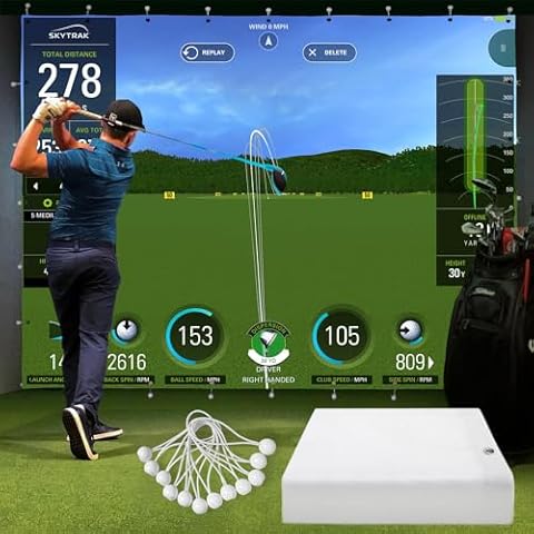 Golf Simulator Impact Screen for Golf Training Indoor/Outdoor, 4mm Thickened Golf Impact Screen, Ultra Clear Golf Simulators Screen for Home with 40pcs Grommet Holes, 8 Size Options-9.8 ft x 9.8 ft Cover