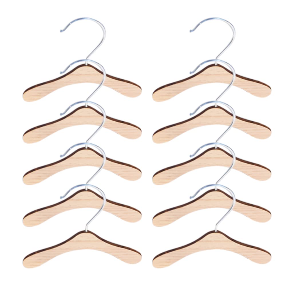 10 Pieces Wooden Pet Apparel Hangers Wooden Portable Clothes Hanger Gift Thin Space Saving Hook Design Dog Clothes Rack