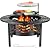 Prilinex 42" Outdoor Fire Pit with 2 Grills - Wood Burning Fire Pit for Outside with Lid & Poker, Metal Round Firepit Extra Large Fireplace for Patio, Backyard, Picnic, Camping, Bonfire Party