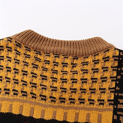 (Wool) Sweater Japanese Style Sweater Mens, Long Sleeve Crewneck Heart Knitted Winter Pullover Top Knitwear Sweater(White,X-Large)3