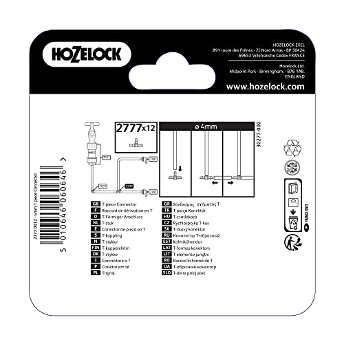 Hozelock T Piece Connectors 4mm (12 pack), Black, Klein - Image 2
