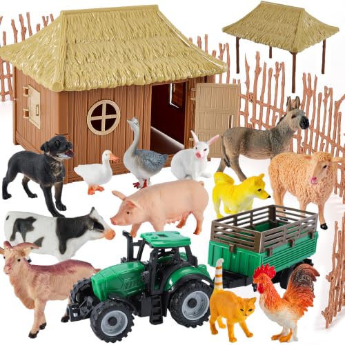 BUYGER Animales Granja, Animales de Juguete para Niños 3 años