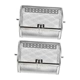 Amosfun 2 Piezas Cestas para Asar Giratorias de Acero Inoxidable Resistentes la Oxidación para Horno Eléctrico Accesorios Prácticos para Asar Verduras y Carnes de Unidades
