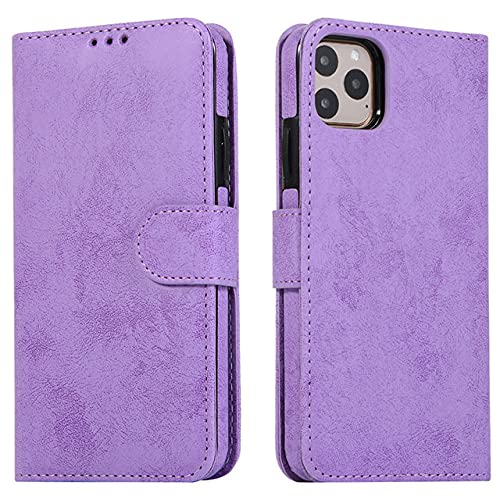 Étui de téléphone de luxe violet avec housse de protection amovible pour iPhone XR XS X