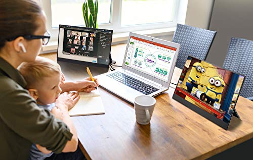 Sidetrak Solo Triple Portable Monitor For Laptop | 2 Freestanding 15.6” Fhd 1080P Led Screens | Compatible With Mac, Pc, & Chrome | Usb-C Or Hdmi | Speakers & Hdr Mode #TOP3