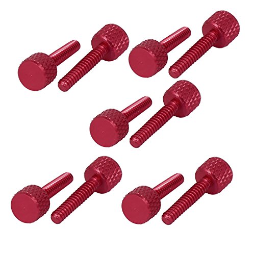 Aexit Computer PC Nails, Screws & Fasteners Graphics Card Knurled Head Thumb Screws Wine Red Nut & Bolt Sets 6#-32 10pcs
